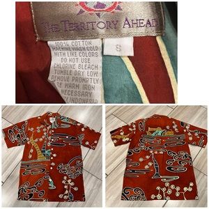 Vintage LOT 9 The Territory Ahead Men’s Short Sleeve Shirt Multicolor Size S